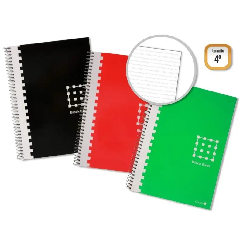 Golden Cuaderno Espiral 4º 80 Hojas 60grs Pautado 3.5mm - Margen Remarcado - Tapa Extradura - Colores Surtidos | Ahorro Imprimie