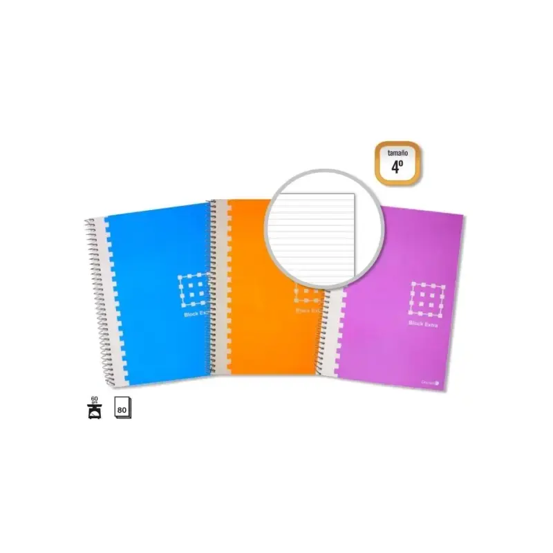 Golden Cuaderno Espiral 4º 80 Hojas 60grs Pautado 3.5mm - Margen Remarcado - Tapa Extradura - Colores Surtidos | Ahorro Imprimie