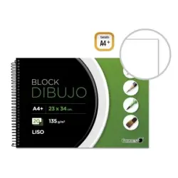 Golden Cuaderno de Dibujo A4+ con 20 Hojas Lisas - Papel de 135gr | Ahorro Imprimiendo