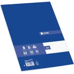 Enri Paquete de 100 Hojas A4 Cuadricula 4x4 - Papel de Alta Calidad | Ahorro Imprimiendo