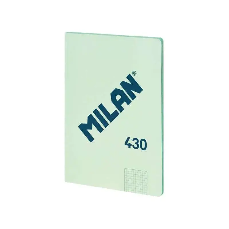 Milan Serie 1918 Libreta Encolada Formato A4 Cuadricula 5x5mm - 48 Hojas de 95 gr/m2 - Microperforado - Tapa Blanda - Color Verd