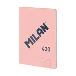 Milan Serie 1918 Libreta Encolada Formato A4 Pautado 7mm - 48 Hojas de 95 gr/m2 - Microperforado - Tapa Blanda - Color Rosa | Ah