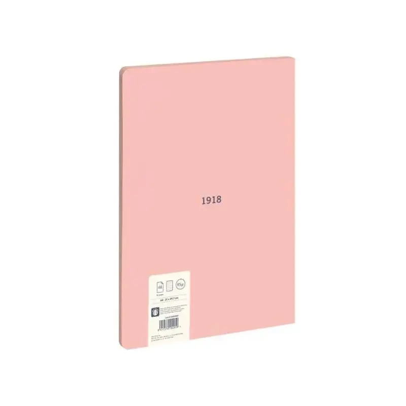 Milan Serie 1918 Libreta Encolada Formato A4 Pautado 7mm - 48 Hojas de 95 gr/m2 - Microperforado - Tapa Blanda - Color Rosa | Ah