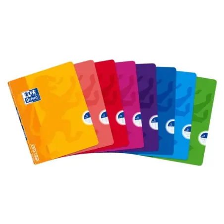 Oxford School Classic Openflex Libreta Grapada A5+ 48 Hojas Pautado 3.5 con Margen - Tapa de Plastico Translucido - Ideal para E
