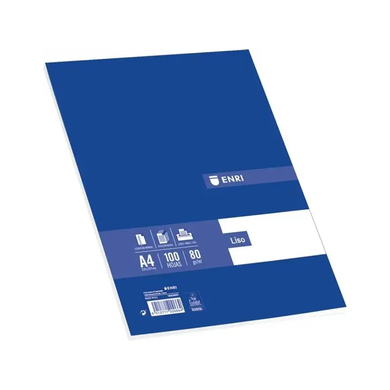 Enri Paquete de 100 Hojas A4 Liso - Papel de Alta Calidad - Color Blanco | Ahorro Imprimiendo