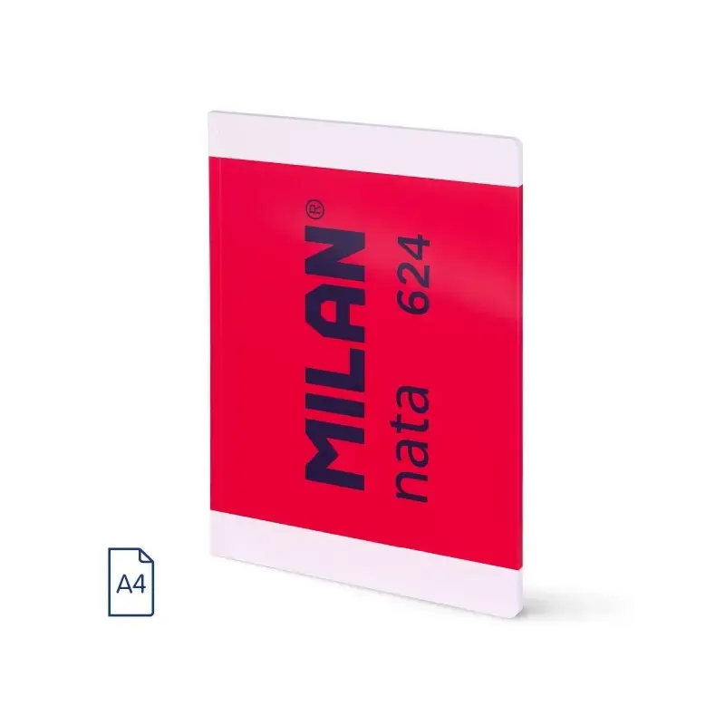 Milan Nata 624 Libreta Encolada Formato A4 Pautado 7mm - 48 Hojas de 95 gr/m2 - Microperforado - Color Rosa | Ahorro Imprimiendo