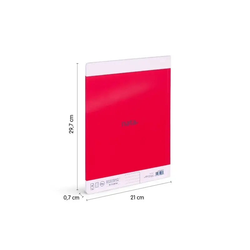 Milan Nata 624 Libreta Encolada Formato A4 Pautado 7mm - 48 Hojas de 95 gr/m2 - Microperforado - Color Rosa | Ahorro Imprimiendo