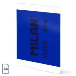 Milan Nata 624 Libreta Encolada Formato A4 Pautado 7mm - 48 Hojas de 95 gr/m2 - Microperforado - Color Azul | Ahorro Imprimiendo