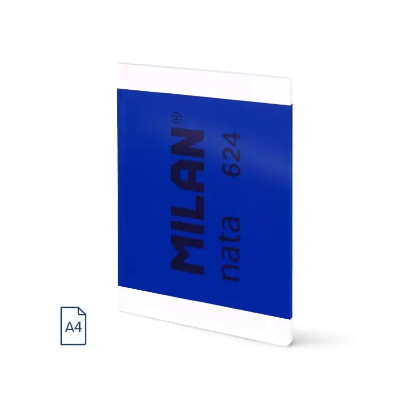 Milan Nata 624 Libreta Encolada Formato A4 Pautado 7mm - 48 Hojas de 95 gr/m2 - Microperforado - Color Azul | Ahorro Imprimiendo