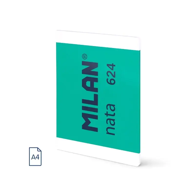 Milan Nata 624 Libreta Encolada Formato A4 Pautado 7mm - 48 Hojas de 95 gr/m2 - Microperforado - Color Verde | Ahorro Imprimiend