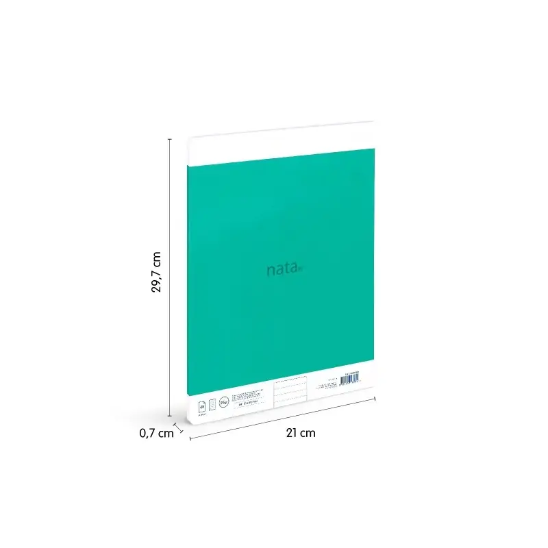 Milan Nata 624 Libreta Encolada Formato A4 Pautado 7mm - 48 Hojas de 95 gr/m2 - Microperforado - Color Verde | Ahorro Imprimiend