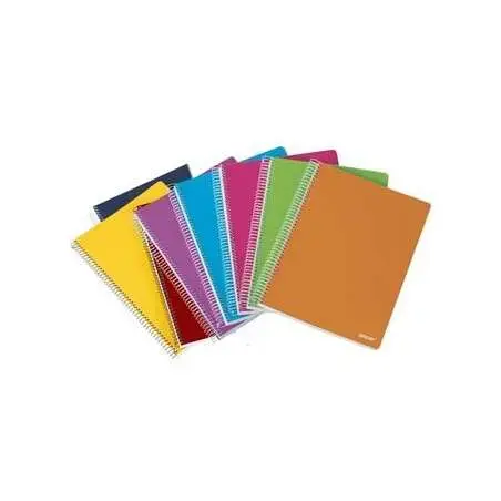 Ancor Classic Stripes Cuaderno Espiral Tamaño Folio Pautado Horizontal - 80 Hojas 90gr - Tapa de Plastico - Colores Surtidos | A