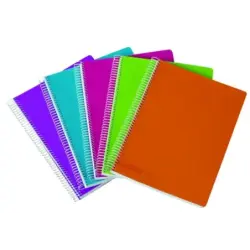 Ancor Classic Stripes Cuaderno Espiral Tamaño Folio Raya Horizontal - 80 Hojas 90gr - Tapa de Plastico - Colores Surtidos | Ahor