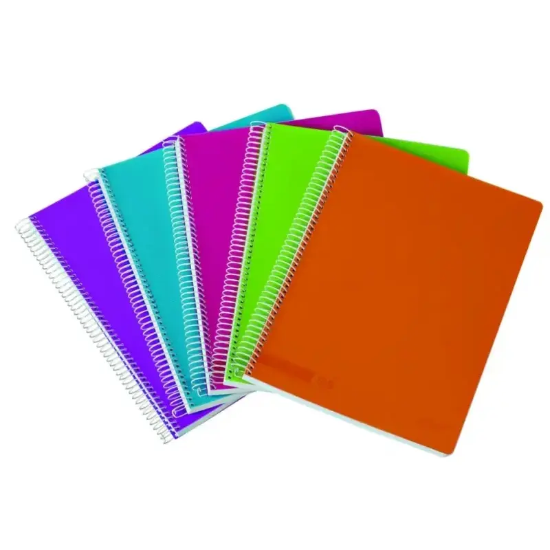 Ancor Classic Stripes Cuaderno Espiral Tamaño Folio Raya Horizontal - 80 Hojas 90gr - Tapa de Plastico - Colores Surtidos | Ahor