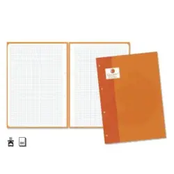 Golden Extra Recambio de 80 Hojas 90gr Cuadricula 4x4 - Formato A4 - 4 Taladros y Banda de Color Naranja | Ahorro Imprimiendo