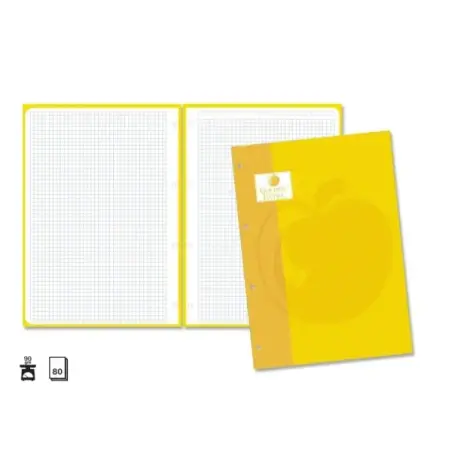 Golden Extra Recambio de 80 Hojas 90gr Cuadricula 4x4 - Formato A4 - 4 Taladros y Banda de Color Amarillo | Ahorro Imprimiendo