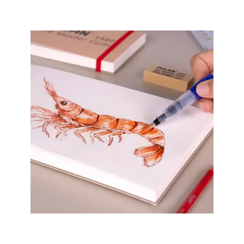 Milan 1420 The Master Gum Bloc de 30 Hojas para Acuarela - Tamaño A6 - Grano Fino de 300g/m² - Cierre con Goma Elastica - Tapa B