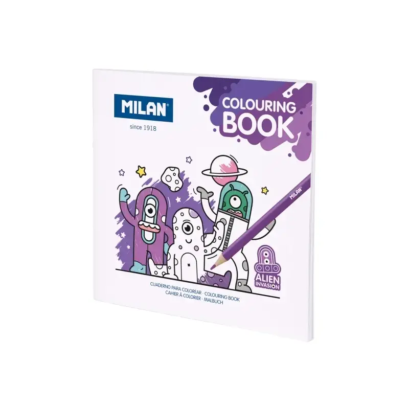 Milan Alien Invasion Cuaderno para Colorear Microperforado - Tematica Aliens - 20 Ilustraciones Detalladas | Ahorro Imprimiendo