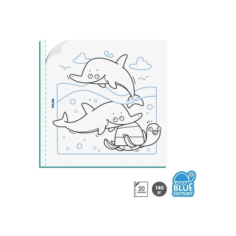 Milan Blue Odyssey Cuaderno para Colorear Microperforado - Tematica Fauna Marina - 20 Ilustraciones Detalladas | Ahorro Imprimie