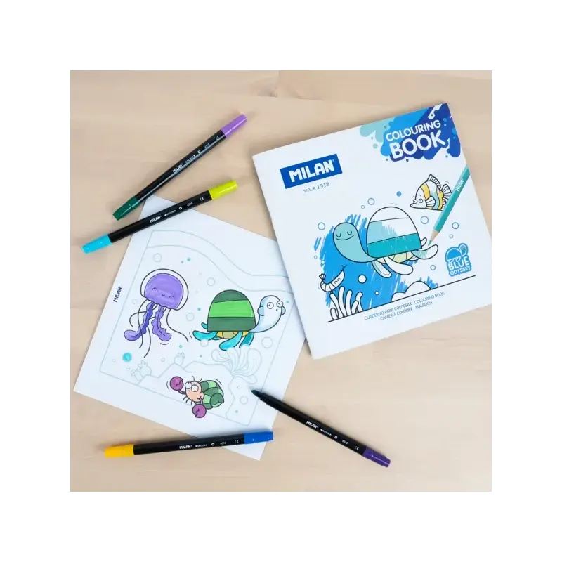 Milan Blue Odyssey Cuaderno para Colorear Microperforado - Tematica Fauna Marina - 20 Ilustraciones Detalladas | Ahorro Imprimie
