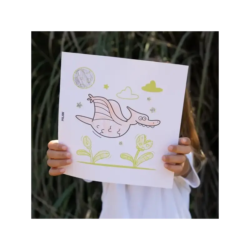 Milan Dino Land Cuaderno para Colorear Microperforado - Tematica Dinosaurios - 20 Ilustraciones Detalladas | Ahorro Imprimiendo