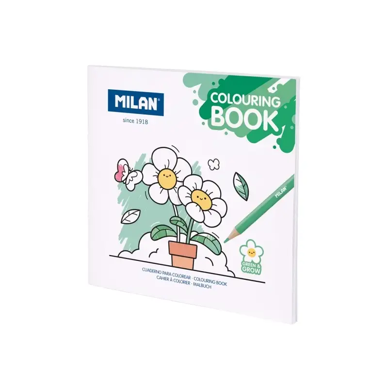Milan Green & Grow Cuaderno para Colorear Microperforado - Tematica Naturaleza - 20 Ilustraciones Detalladas | Ahorro Imprimiend