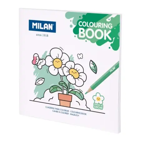 Milan Green & Grow Cuaderno para Colorear Microperforado - Tematica Naturaleza - 20 Ilustraciones Detalladas | Ahorro Imprimiend