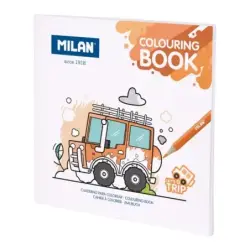 Milan Let's go trip Cuaderno para Colorear Microperforado - Tematica Vehiculos - 20 Ilustraciones Detalladas | Ahorro Imprimiend