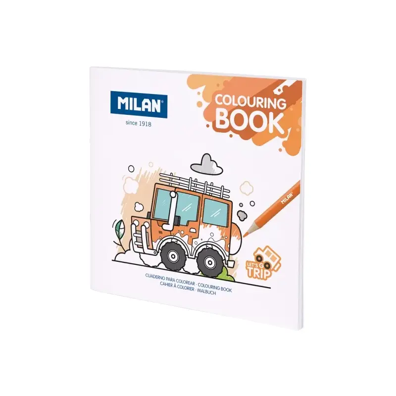 Milan Let's go trip Cuaderno para Colorear Microperforado - Tematica Vehiculos - 20 Ilustraciones Detalladas | Ahorro Imprimiend