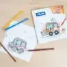 Milan Let's go trip Cuaderno para Colorear Microperforado - Tematica Vehiculos - 20 Ilustraciones Detalladas | Ahorro Imprimiend