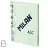 Milan Serie 1918 Cuaderno Espiral Formato A5 Cuadricula 5x5mm - 80 Hojas de 95 gr/m2 - Microperforado, 2 Taladros - Color Verde
