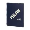 Milan Serie 1918 Cuaderno Espiral Formato A4 Pautado 7mm - 80 Hojas de 95 gr/m2 - Microperforado, 4 Taladros - Color Azul Oscuro