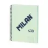 Milan Serie 1918 Cuaderno Espiral Formato A4 Cuadricula 5x5mm - 80 Hojas de 95 gr/m2 - Microperforado, 4 Taladros - Color Verde
