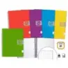 Golden Cuaderno Espiral A4 160 Hojas 60grs Cuadricula 5x5 - Hojas Microperforadas con 4 Taladros y 4 Bandas de Color - Tapa Resi