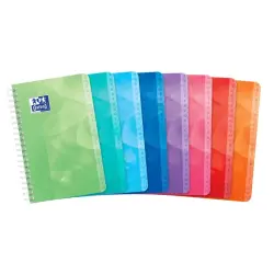 Oxford Lagoon Indice Alfabetico Espiral 50 Hojas Cuadricula 5x5 - Tamaño 11x17cm - Tapa de Plastico Resistente - Organiza tus Do