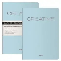 Dohe Creative Cuaderno Notebook A4 40 Hojas Lisas - Papel Ahuesado 90 g/m2 - Tapa en Cartulina 300g/m2 - Color Azul | Ahorro Imp