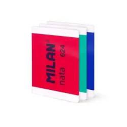 Milan Nata 624 Pack de 3 Libretas Encoladas Formato A4 Pautado 7mm - 48 Hojas de 95 gr/m2 - Microperforado - Colores Surtidos |