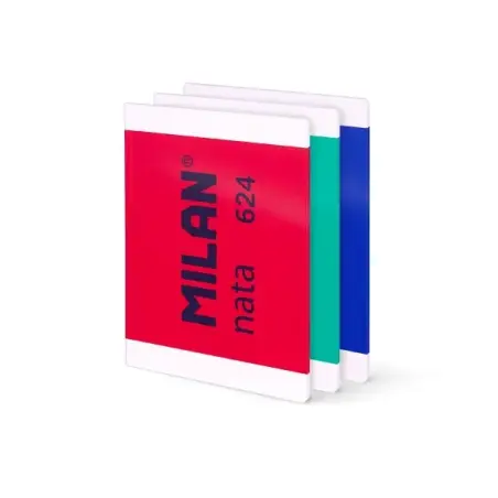 Milan Nata 624 Pack de 3 Libretas Encoladas Formato A4 Pautado 7mm - 48 Hojas de 95 gr/m2 - Microperforado - Colores Surtidos |