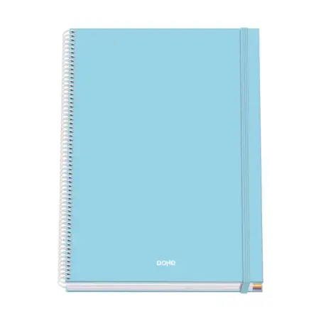 Dohe Serenity Cuaderno Espiral A4 100 Hojas Microperforadas Cuadricula 5mm - Tapa Dura Carton Forrado - Cierre de Goma - Bandas