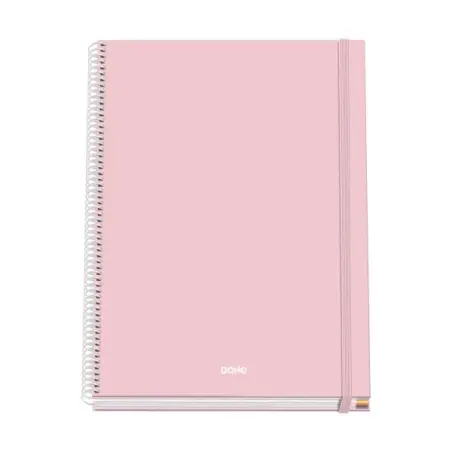 Dohe Serenity Cuaderno Espiral A4 100 Hojas Microperforadas Cuadricula 5mm - Tapa Dura Carton Forrado - Cierre de Goma - Bandas