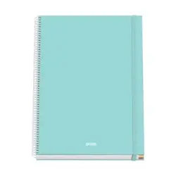 Dohe Serenity Cuaderno Espiral A4 100 Hojas Microperforadas Cuadricula 5mm - Tapa Dura Carton Forrado - Cierre de Goma - Bandas