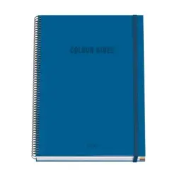 Dohe Colour Vives Cuaderno Espiral A4 100 Hojas Microperforadas Cuadricula 5mm - Tapa Dura Carton Forrado - Cierre de Goma - Ban