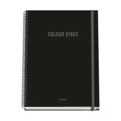 Dohe Colour Vives Cuaderno Espiral A4 100 Hojas Microperforadas Cuadricula 5mm - Tapa Dura Carton Forrado - Cierre de Goma - Ban