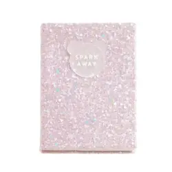 Miquel Rius Back2Fun Cuaderno Encolado con Cubierta de Purpurina Rosa y Patch de Silicona - 96 Hojas Lisas de Papel 100 g/m2 | A