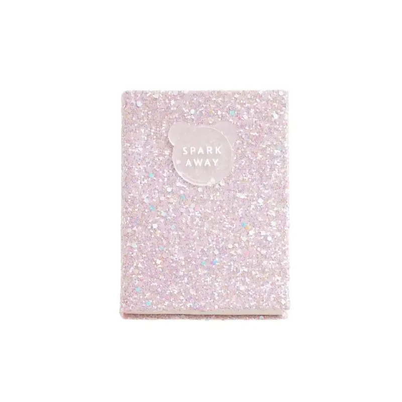 Miquel Rius Back2Fun Cuaderno Encolado con Cubierta de Purpurina Rosa y Patch de Silicona - 96 Hojas Lisas de Papel 100 g/m2 | A