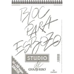Canson Bloc para Esbozo A4 90+10 Hojas Gratis - Grano Ligero 90gr - Formato Album con Espiral Microperforado - Color Blanco Natu
