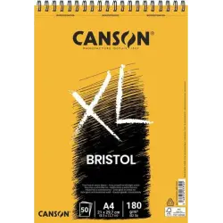 Canson Bloc XL Bristol Extraliso A4 de 50 Hojas 180gr - Acabado Satinado - Muy Resistente - Color Blanco | Ahorro Imprimiendo