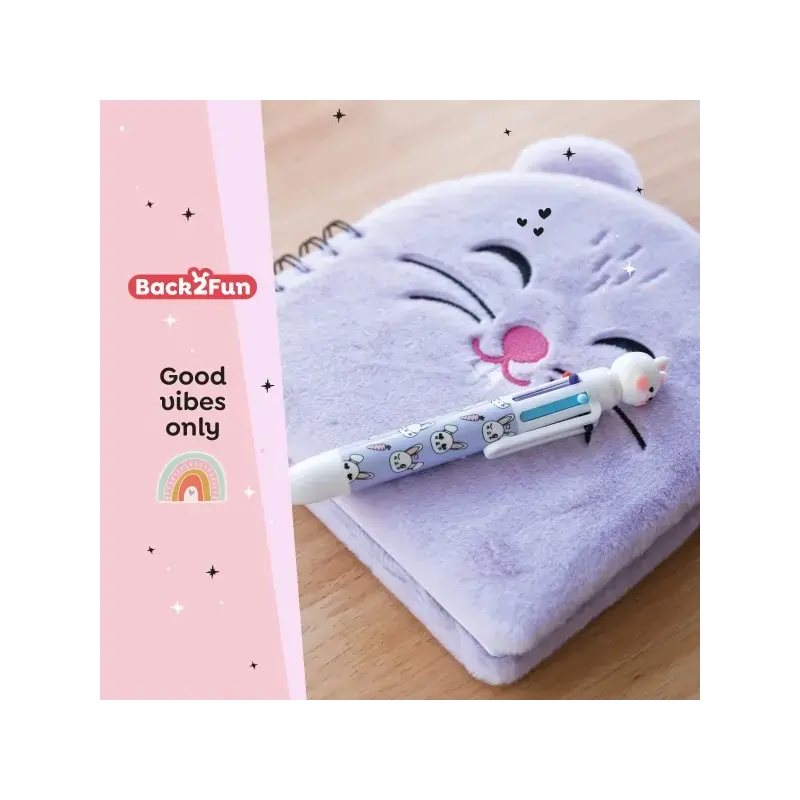 Miquel Rius Back2Fun Cuaderno Peluche Hamster - 160 Hojas Rayadas de Papel 80 g/m2 - Guardas Estampadas y Primera Pagina con Por