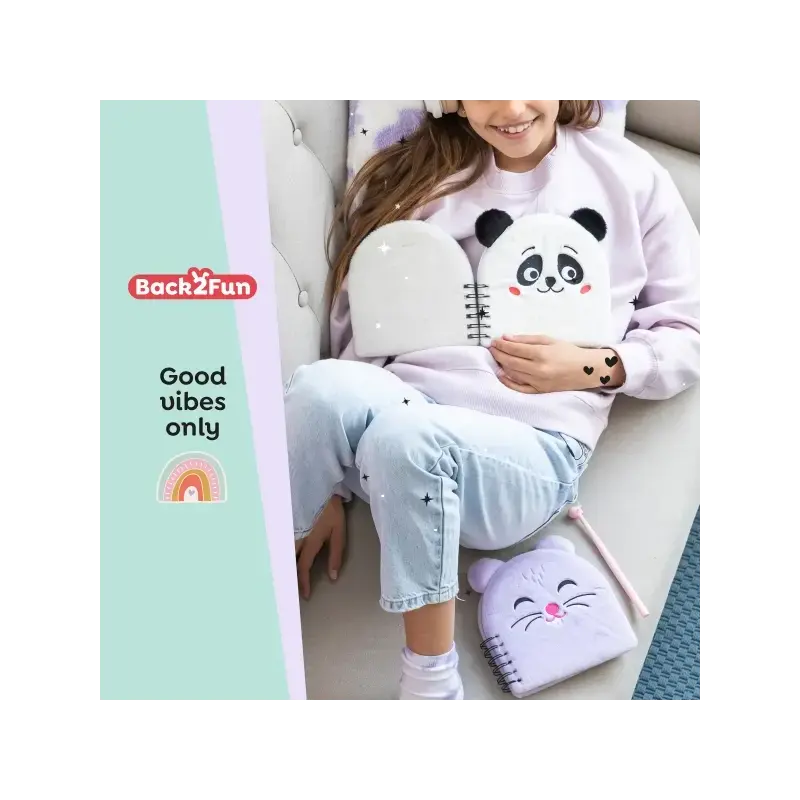 Miquel Rius Back2Fun Cuaderno Peluche Hamster - 160 Hojas Rayadas de Papel 80 g/m2 - Guardas Estampadas y Primera Pagina con Por