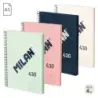 Milan Serie 1918 Pack de 4 Cuadernos Espiral Formato A5 Cuadricula 5x5mm - 80 Hojas de 95 gr/m2 - Microperforado, 2 Taladros - C